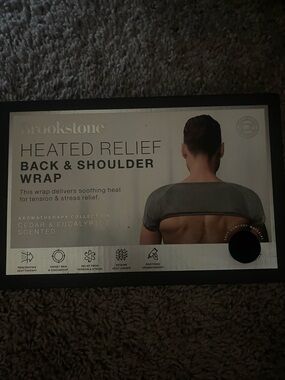 Brookstone Heated Relief Back & Shoulder Wrap - Dark Gray